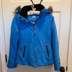 Obermeyer Vibrant Blue Jacket with Fur Trim